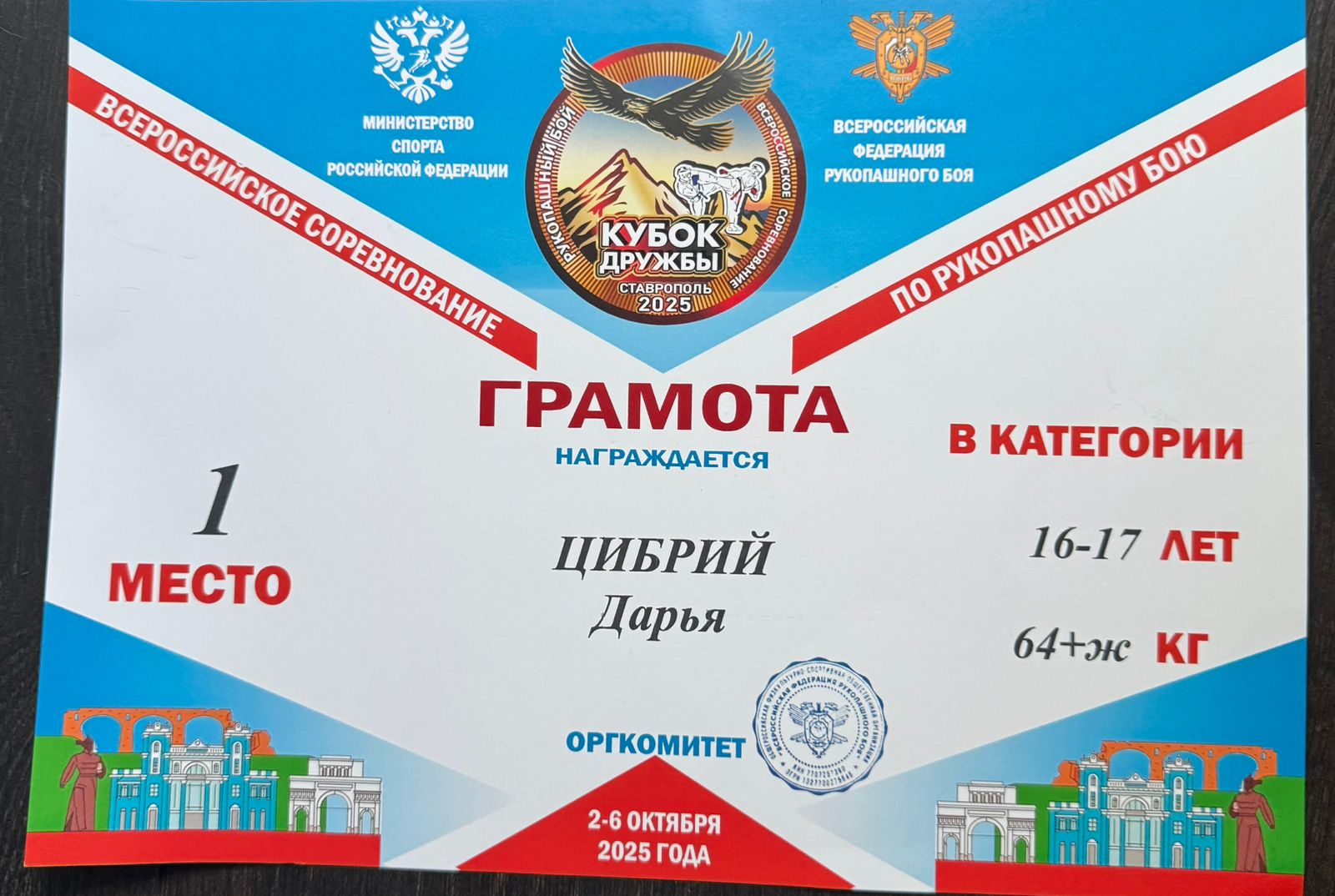 Студентка СтГАУ — победитель «Кубка Дружбы»